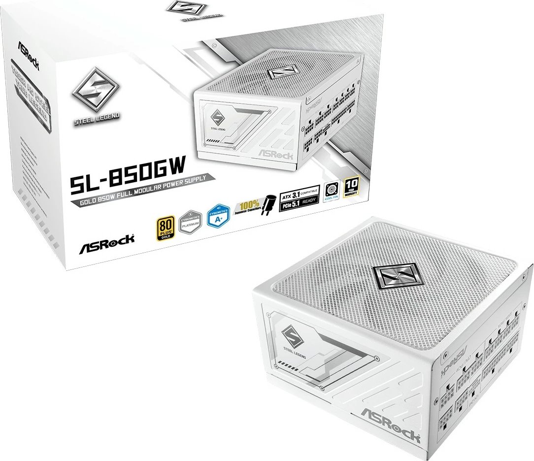 Kasë energjie ASRock Steel Legend SL-850GW, 850W, ATX, 80+ Gold, e bardhë