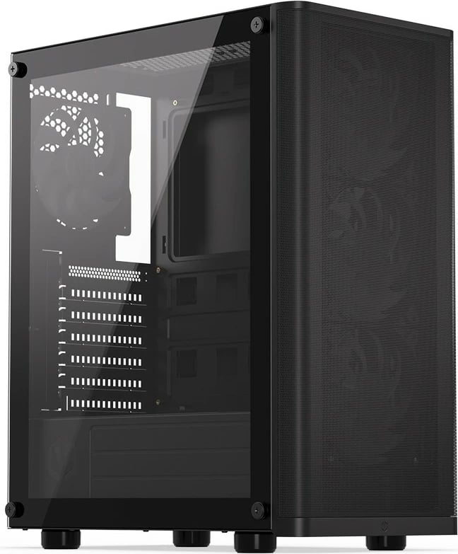 Kasë Endorfy Ventum 200 ARGB, ATX, 4 ventilatorë ARGB, xham i temperuar, e zezë