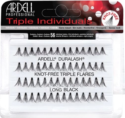 Qerpikë artificial Ardell Triple Individuals 56 tufa të gjatë të zinj