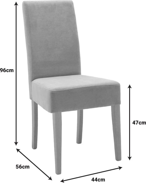 Karrige Ditta me pëlhurë gri - këmbë sonoma 44x56x96cm, set prej 2 copë
