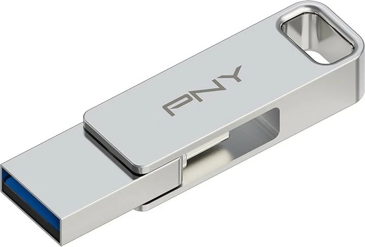 Pendrive PNY DUO LINK P-FDI128DULINKTYC-GE, 128GB, USB 3.2, Argjend