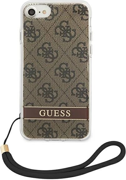 Mbështjellës Guess GUOHCI8H4STW për iPhone SE 2022/SE 2020/7/8, kafe, me rrip