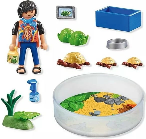 Set figurina Playmobil My Life 71748, terrarium me breshka, 20 pjesë