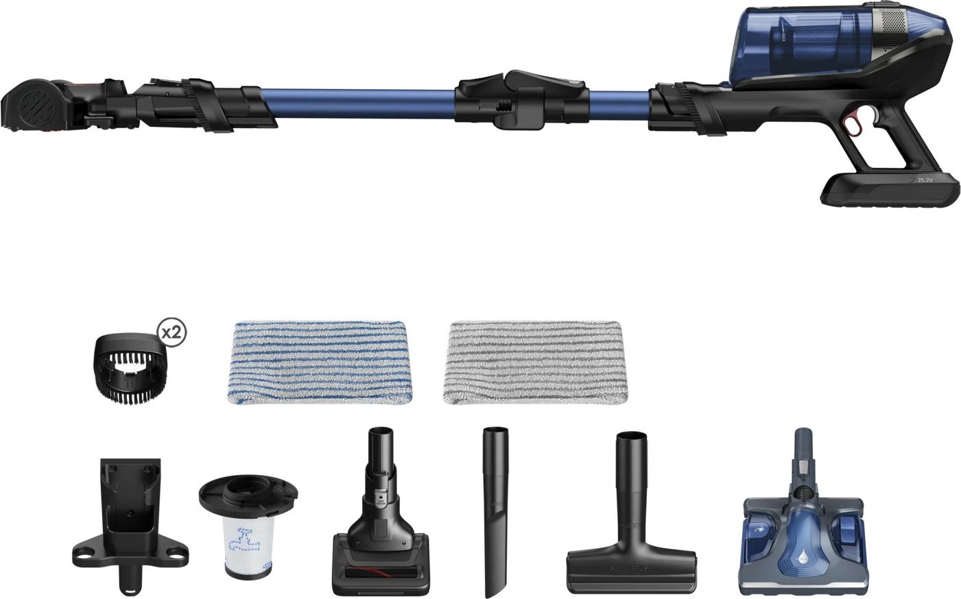 Fshesë me korrent pa kabllo Rowenta X-Force Flex 12.60 Aqua RH98C0WO, blu/zezë