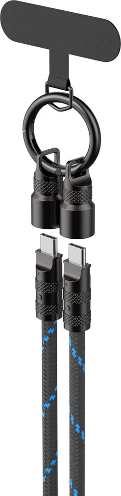 Kabllo karikimi USB C në USB C Havit CB6340, 1.2m, e zezë/blu