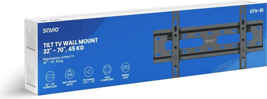 Mbajtës TV SAVIO UTV-01, 32" - 70", i zi