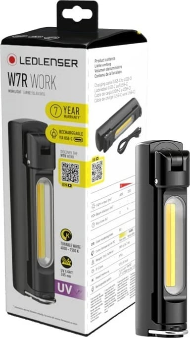 Dritë pune Ledlenser W7R Work, LED, 2500 mAh, e zezë