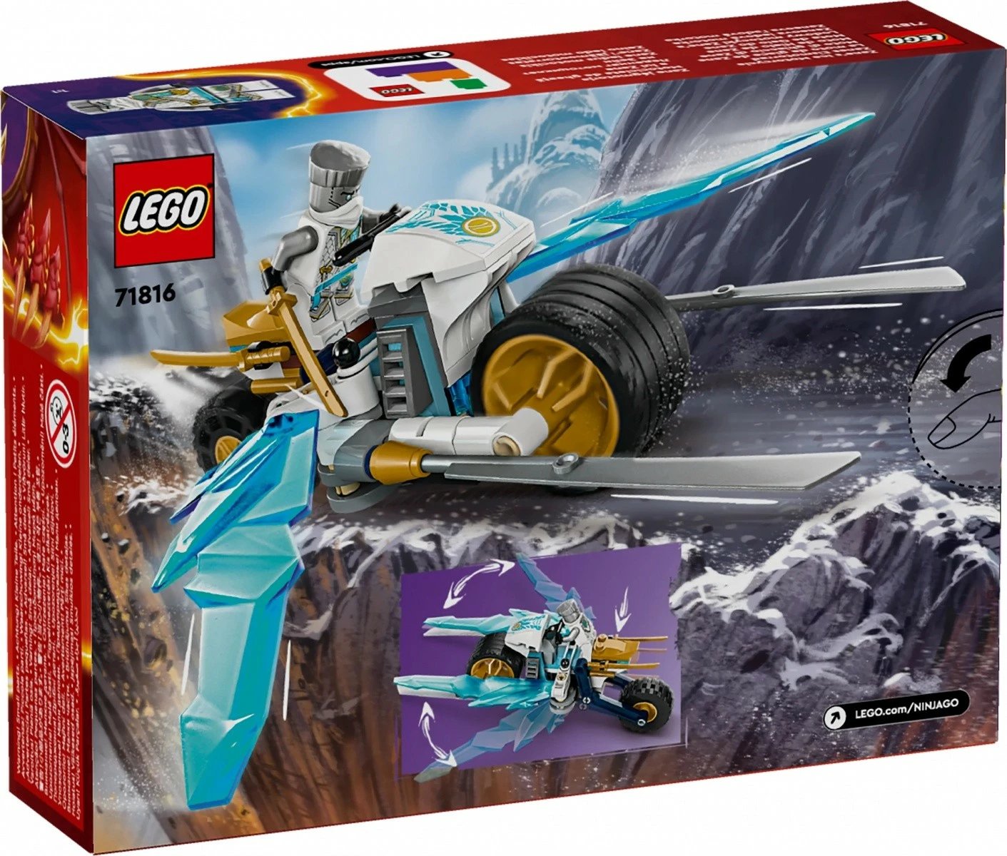 Set LEGO Ninjago Zane's Ice Motorcycle 71816, 84 pjesë, plastikë