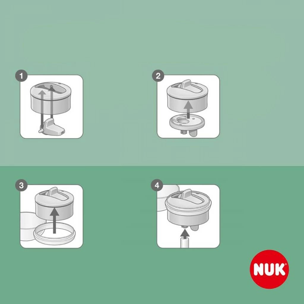 Shishe uji fëmijësh NUK Mini-Me Flip 2-in-1 Peppa Pig, 450 ml, pa BPA, e gjelbër