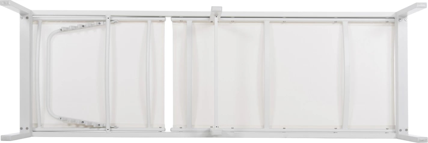 Shezlong alumini THATCHER, kornizë bardhë & tekstilene, 196,5x64,5x92H cm