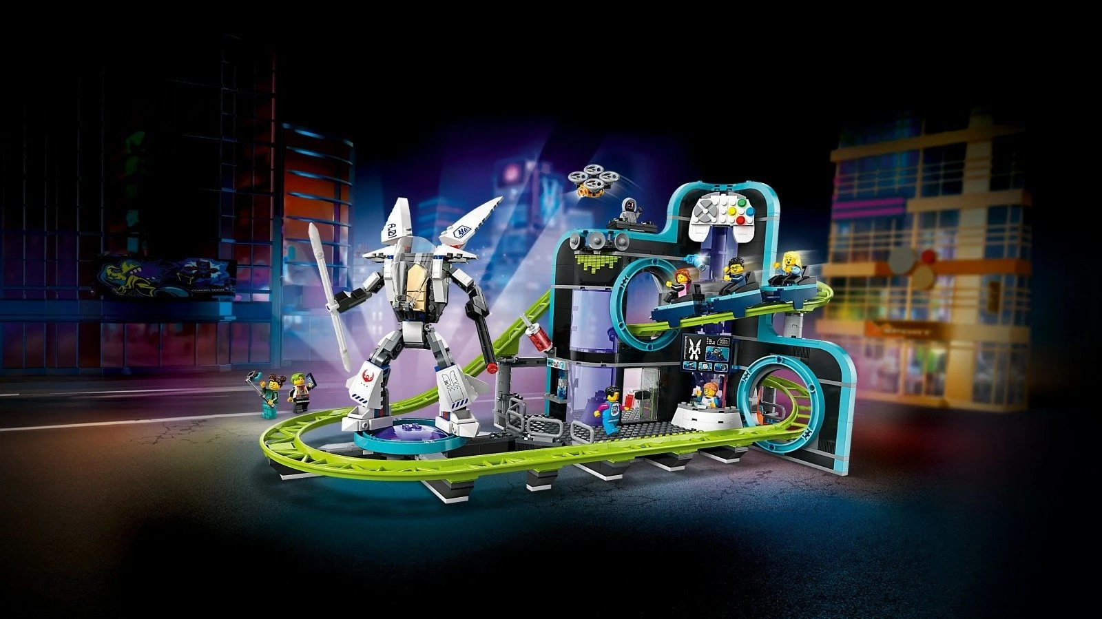 Set LEGO City Robot World Park me roller coaster, 986 pjesë, për fëmijë 8+