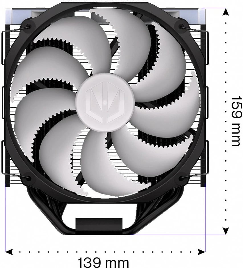 Ftohës CPU Endorfy Fortis 5 Black ARGB EY3A014, me ndriçim ARGB, i zi