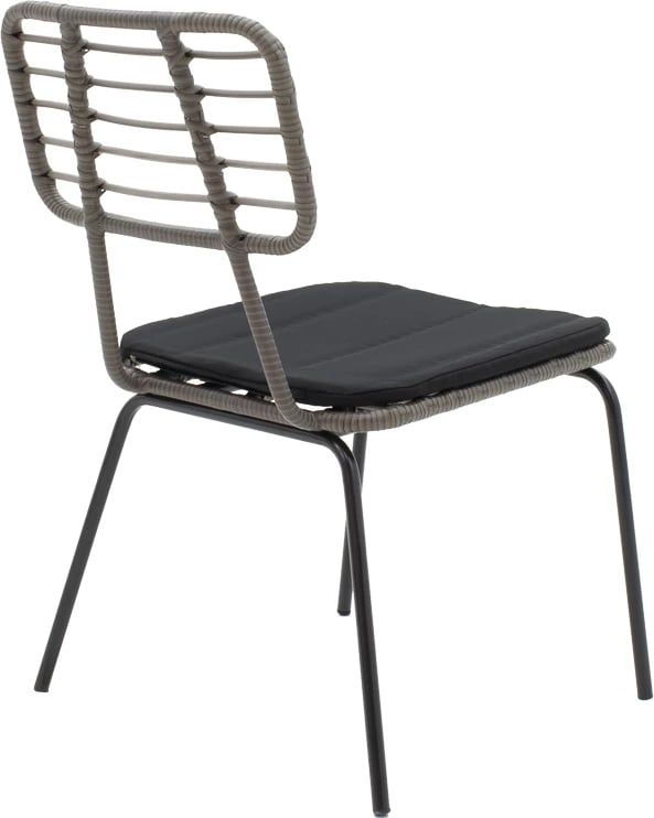 Set tavoline me karrige Naoki-Kliton A, metal i zi, alumin antracit, 150x80x74cm, 7 pjesë