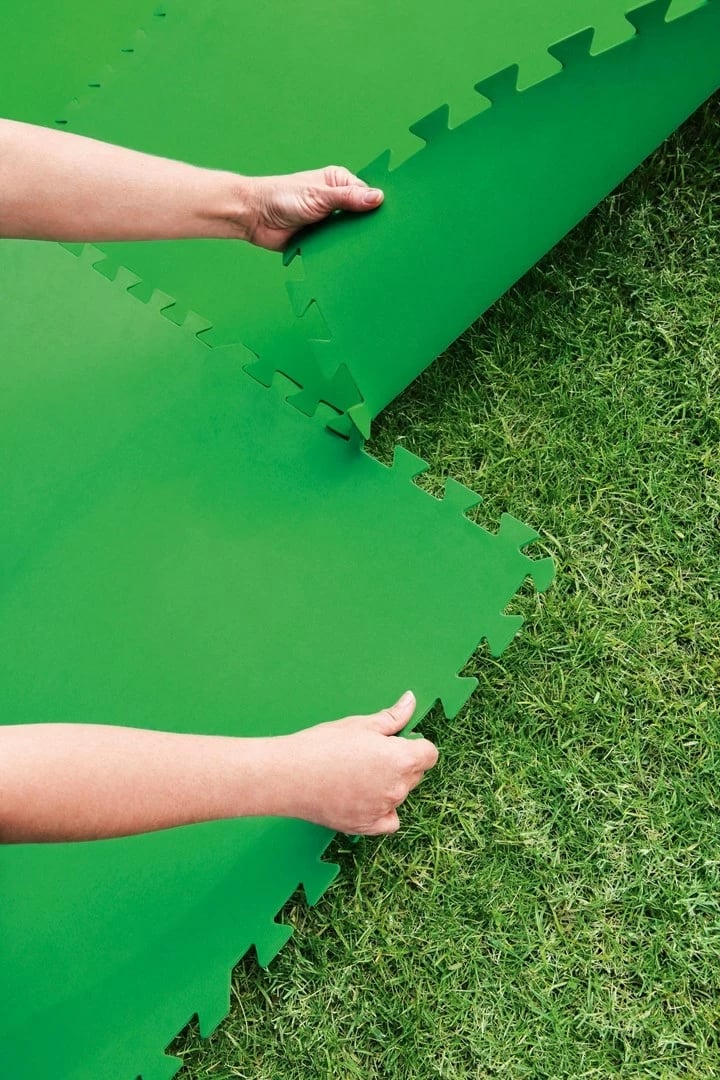 Mbrojtës dyshemeje për pishinë Bestway Flowclear 78cm x 78cm, i gjelbër, set prej 8 copësh