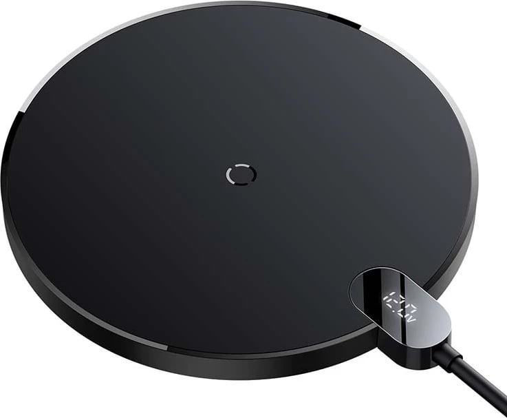 Karikues wireless Baseus CCED000001 me ekran LED, 15W, i zi