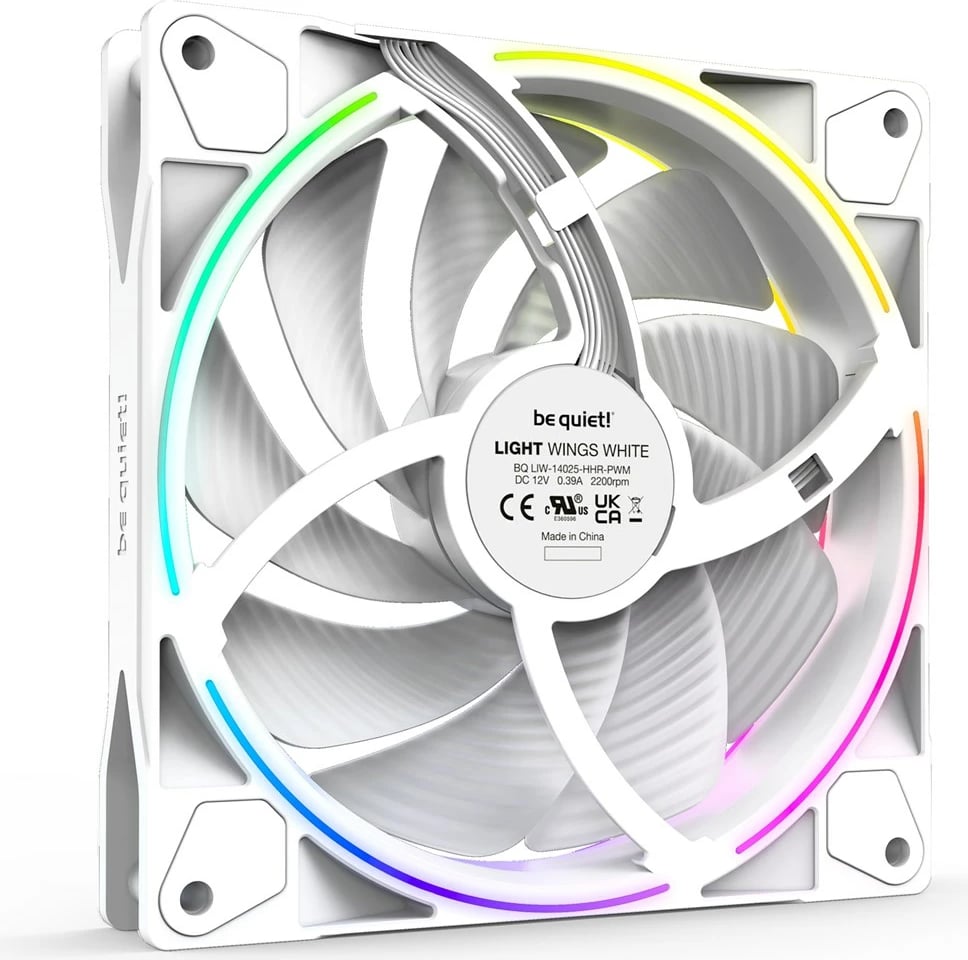 Set ventilatorë për kasë kompjuteri BE QUIET! Light Wings White, 140mm, PWM, 3 copë, Bardhë