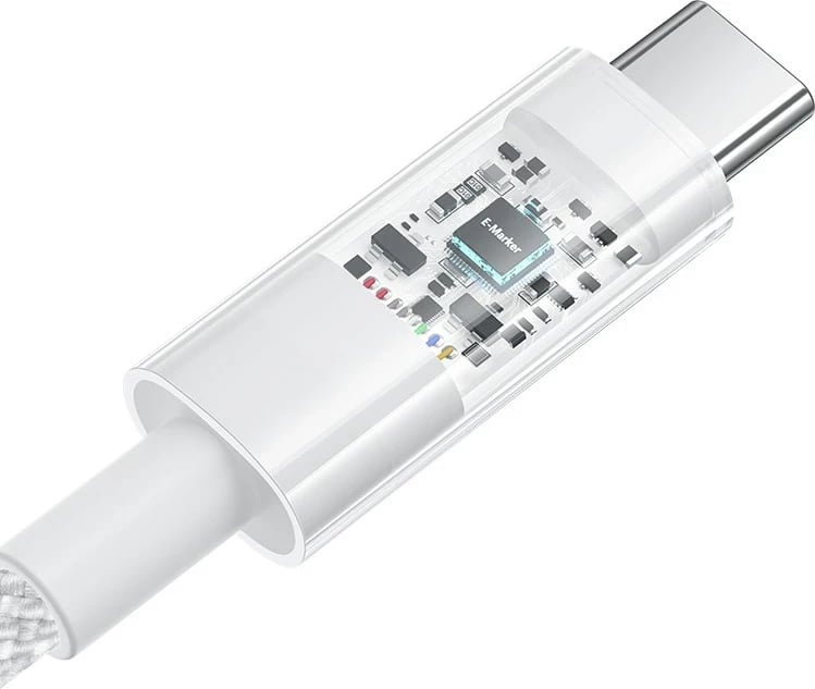 Kabllo Baseus Gem USB C në USB C, 1 m, 100 W, Bardhë