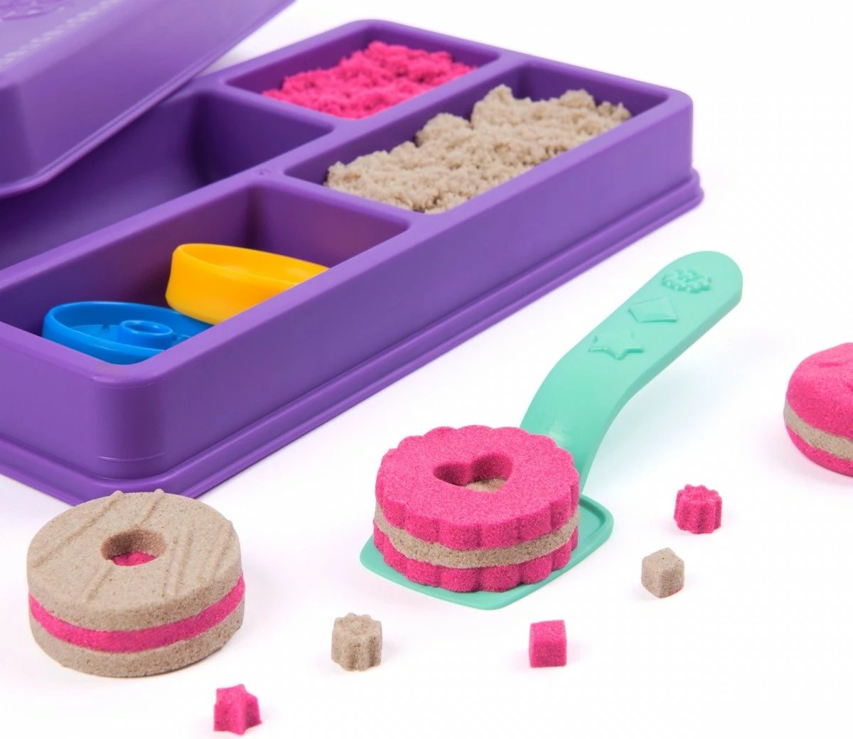 Set rërë kinetike Spin Master Kinetic Sand Cookie Set, 227g, rozë dhe kafe