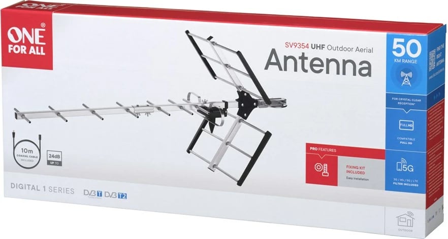 Antena televizive One For All SV 9354 për jashtë, e zezë