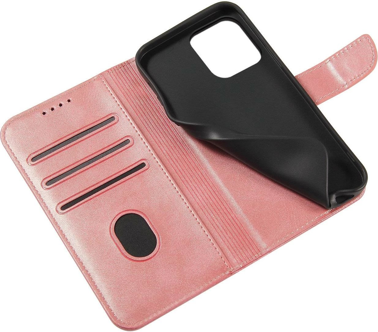 Mbështjellës Hurtel Magnet Case për Samsung Galaxy S24, me kapak dhe portofol, Rozë