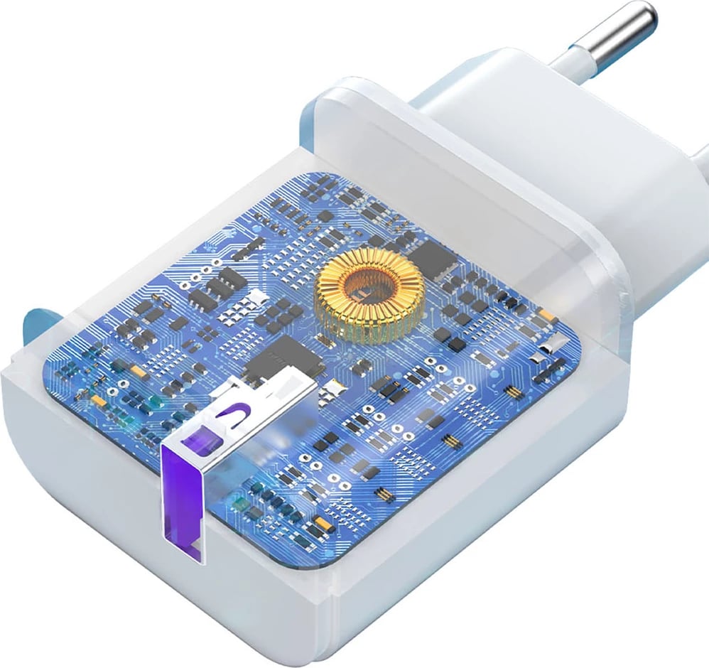 Karikues rrjeti Dudao A20EU me kabllo USB-A në micro USB, 18W, Bardhë