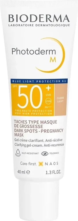 Krem kundër diellit për fytyrë unisex Bioderma Photoderm M SPF 50+ Light Tone 40ml