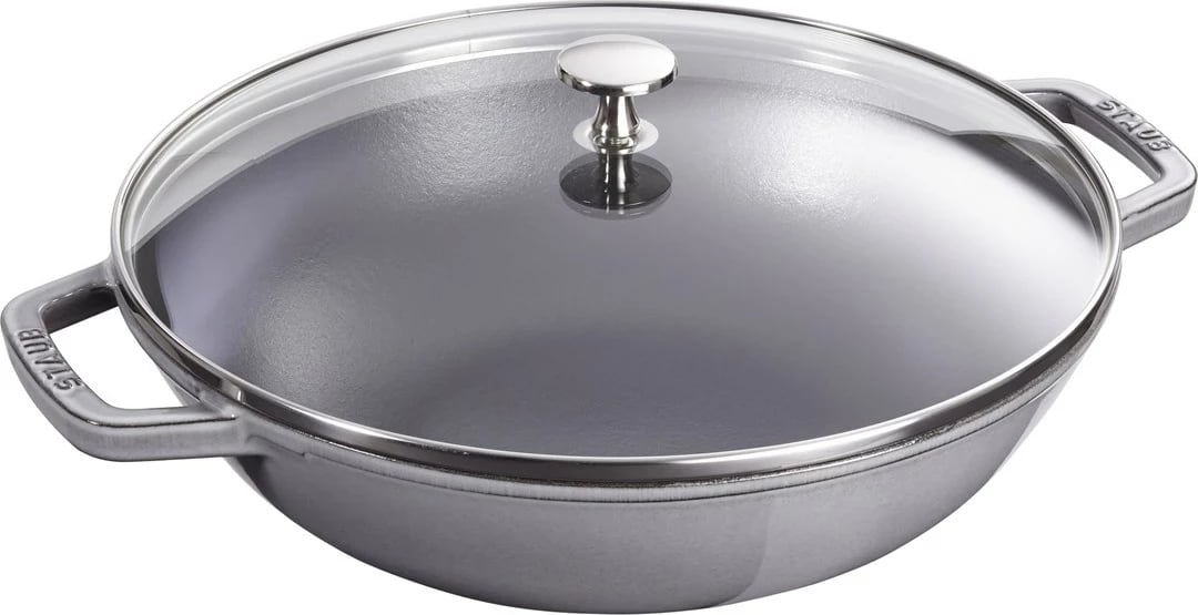 Wok gize STAUB 30 cm me kapak, Grafit