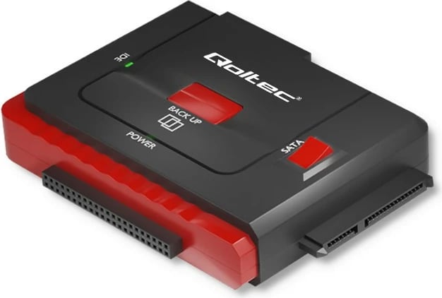 Adapter USB 3.0 në IDE/SATA III Qoltec 50645, i zi/kuq