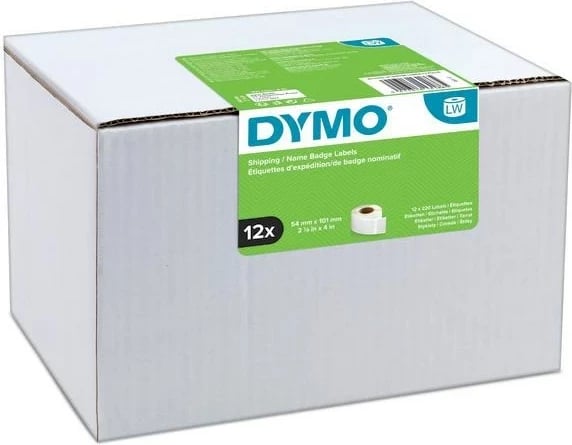 Etiketa vetëngjitëse DYMO për transport ose emra, 54 x 101 mm, të bardha, set