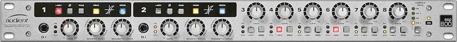 Preamplifikator mikrofoni Audient ASP800, 8-kanalësh, i zi