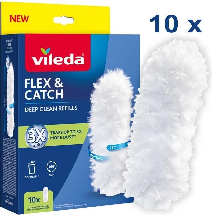 Mbushje rezervë për fshesë Vileda Flex&Catch, 10 copë, Bardhë