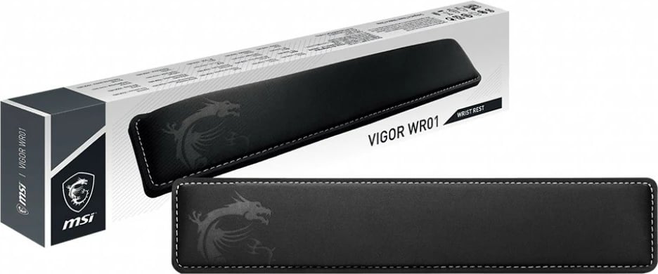 Pad për kyç të dorës MSI Vigor WR01, për tastierë të plotë, i zi