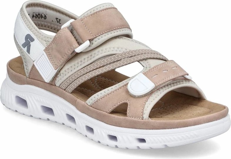 Sandale Rieker për femra, rozë/bezhë