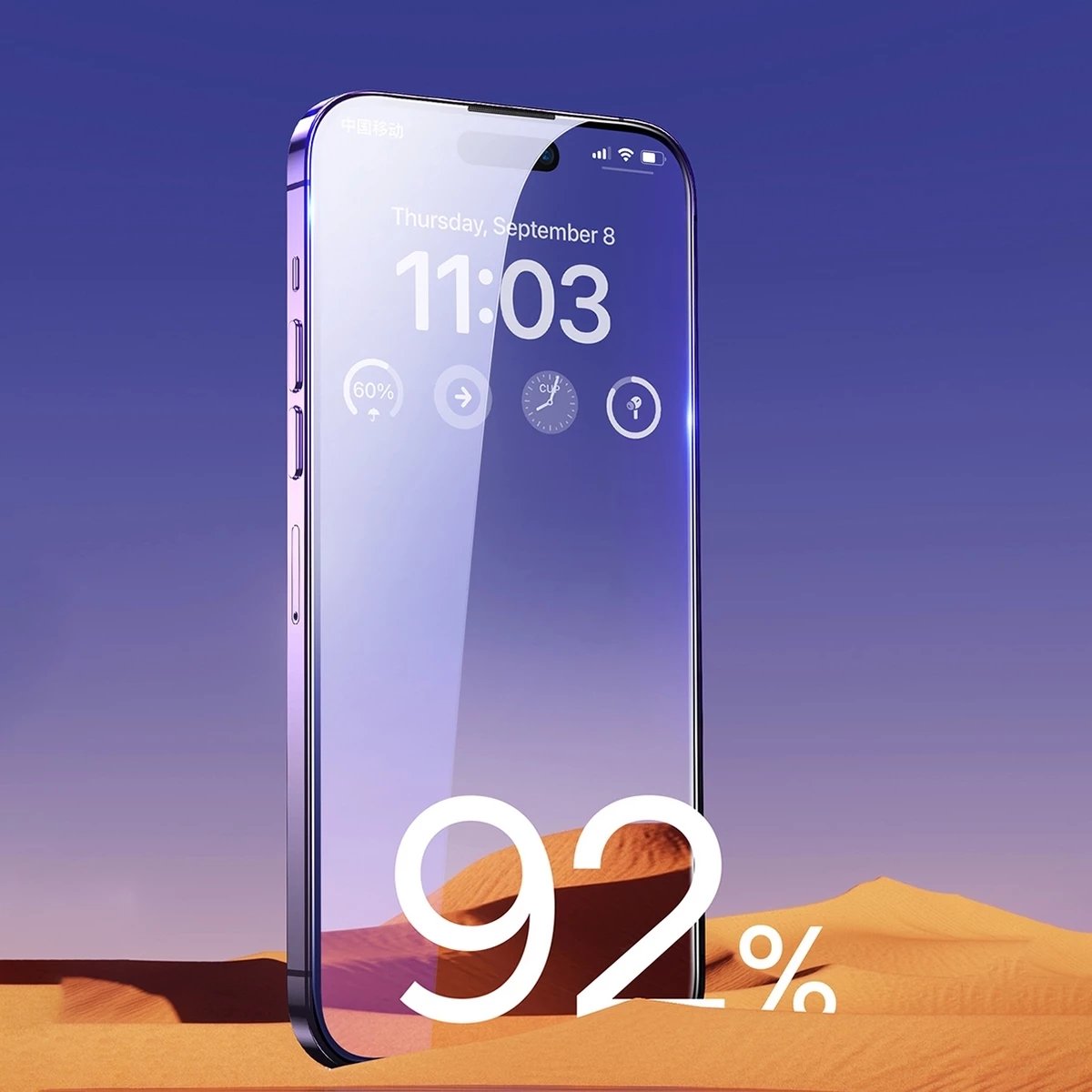 Mbrojtës ekrani tempered glass Baseus për iPhone 14 Pro Max, 0.3mm, me mbrojtje për altoparlant, Transparent