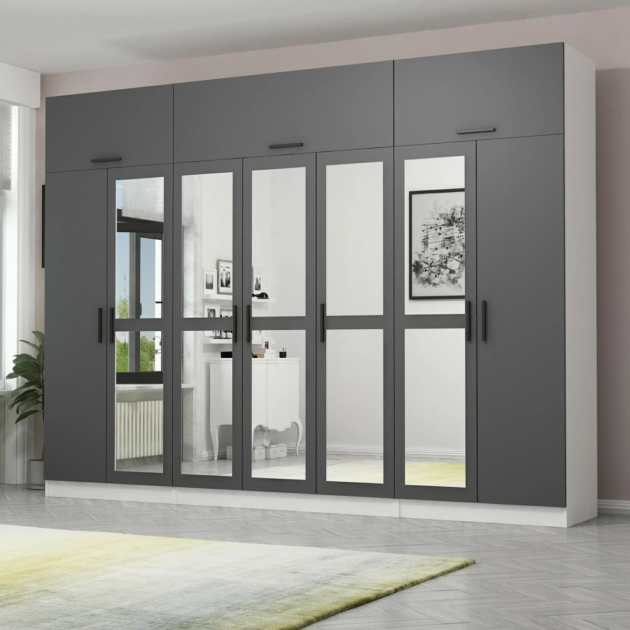 Dollap Skye Decor, anthracite dhe i bardhë, 5255