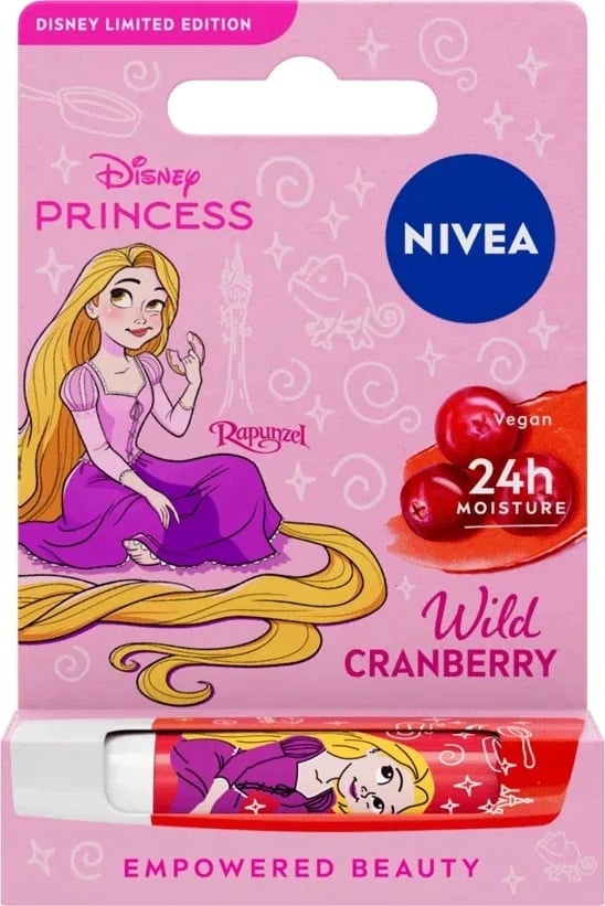 Buzëkuq Nivea Disney Limited Edition Wild Cranberry për femra, 4.8g