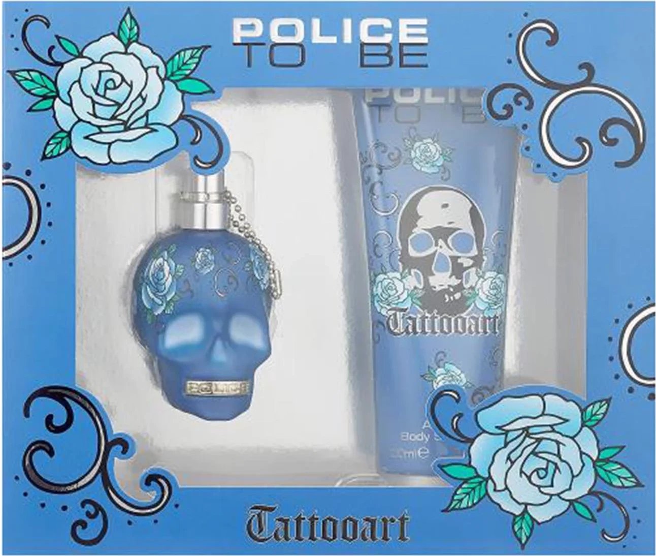 Eau de Parfum Police To Be Tattooart unisex 40ml + locion trupit 200ml blu