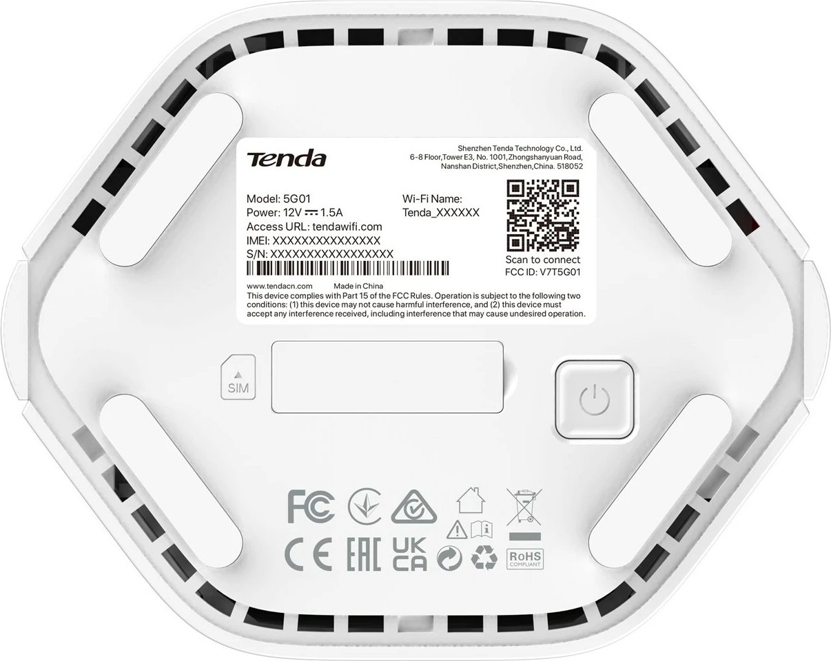 Kasë router Tenda 5G01, Wi-Fi 6, 5G, Dual-band, e bardhë