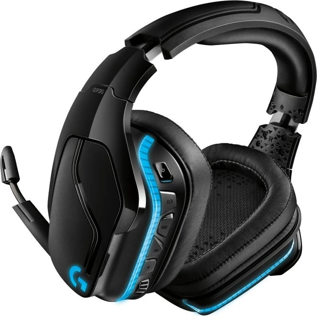 Kufje gaming Logitech G935 pa tela, 7.1 Surround Sound, e zezë, blu
