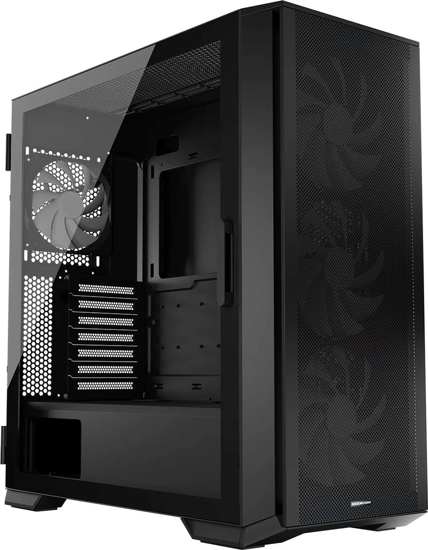 Kasë MODECOM Horizon ARGB Flow Midi, E-ATX, 4 ventilatorë ARGB, Xham i temperuar, e zezë