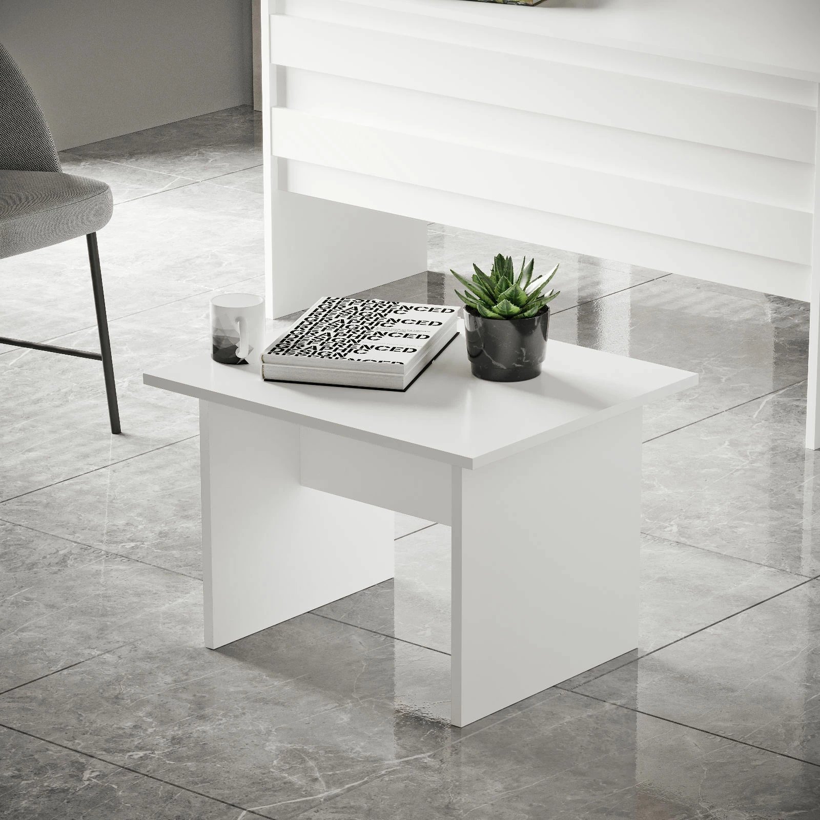 Set mobiljesh për zyre Skye Decor, Vo9-W, ngjyrë e bardhë