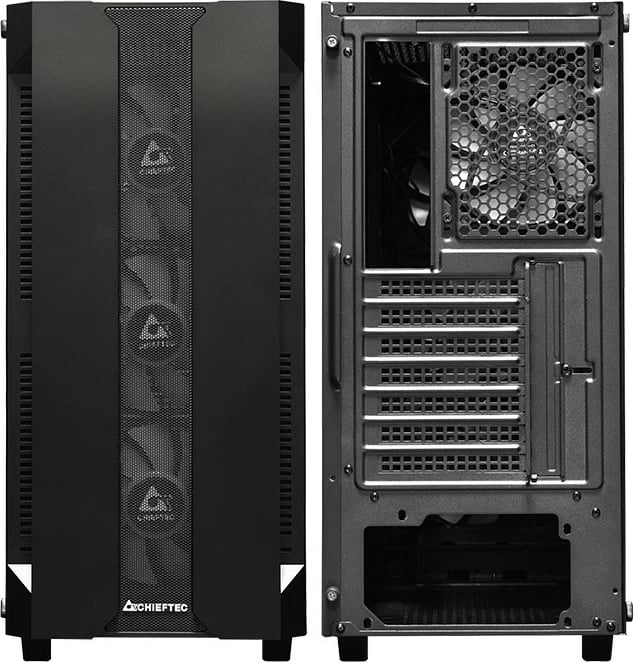 Kasë Chieftec Hunter GS-01B-OP, midi tower, xham i temperuar, RGB, e zezë