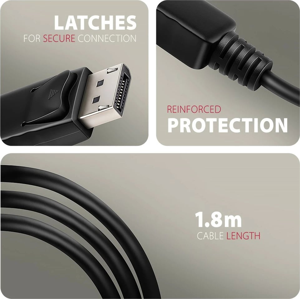 Adapter kabllo DisplayPort në HDMI AXAGON RVD-HI20C2, 1.8m, 4K/60Hz, i zi