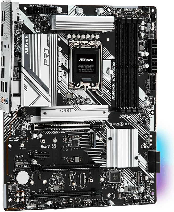 Pllakë amë ASRock B760 PRO RS, Intel, LGA 1700, DDR5-SDRAM, 128 GB