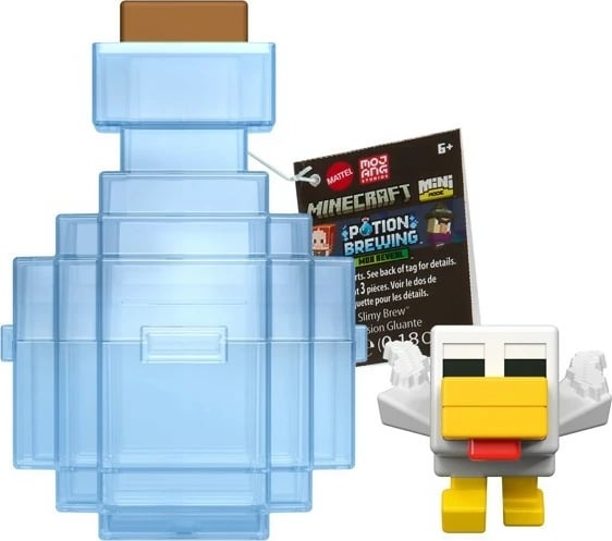 Figurë aksioni Minecraft Mattel Swift Chicken, me enë miksture dhe efekt Color Reveal