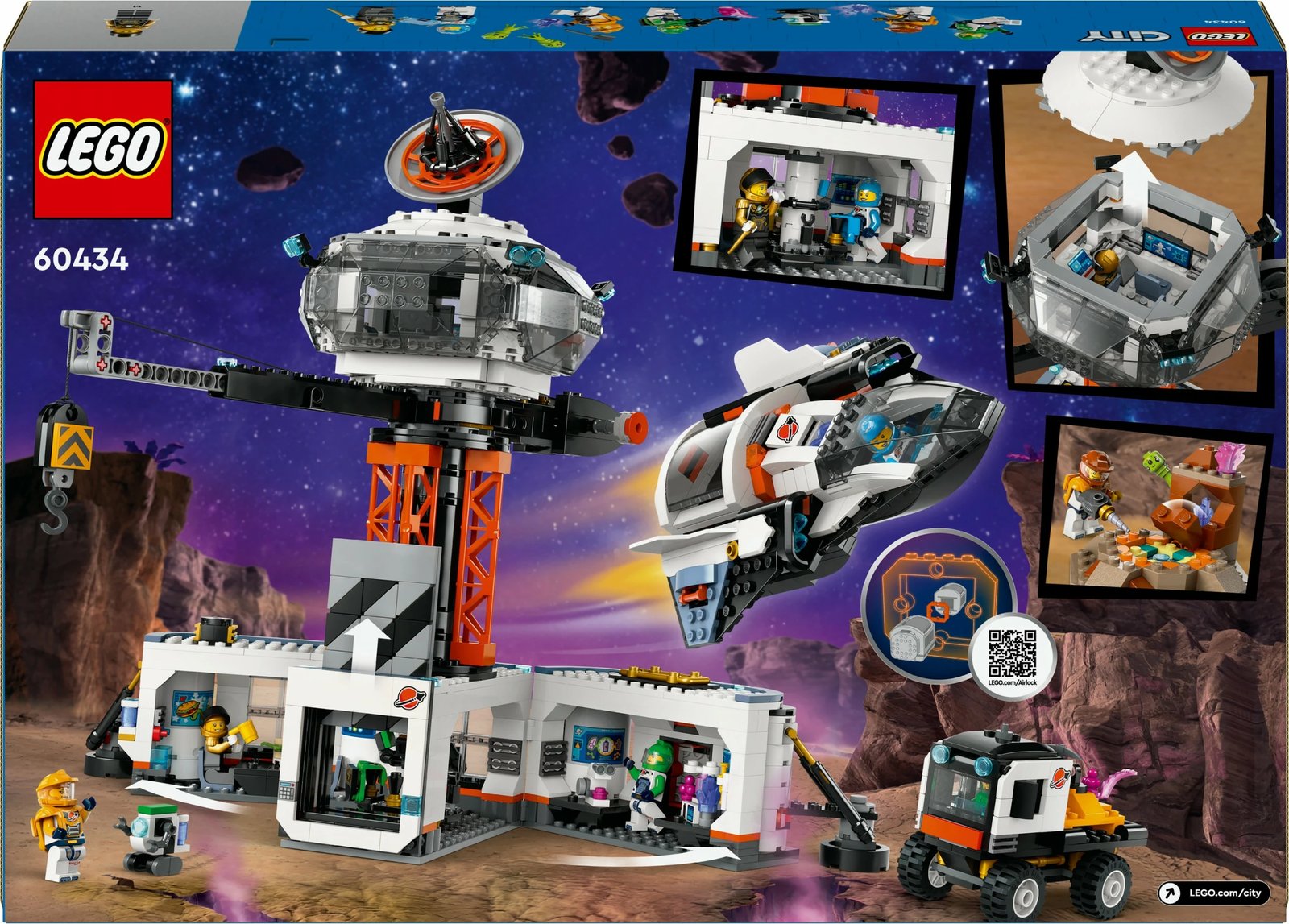 Set ndërtimi LEGO City Space Base and Rocket Launchpad 1422 pjesë, shumëngjyrësh