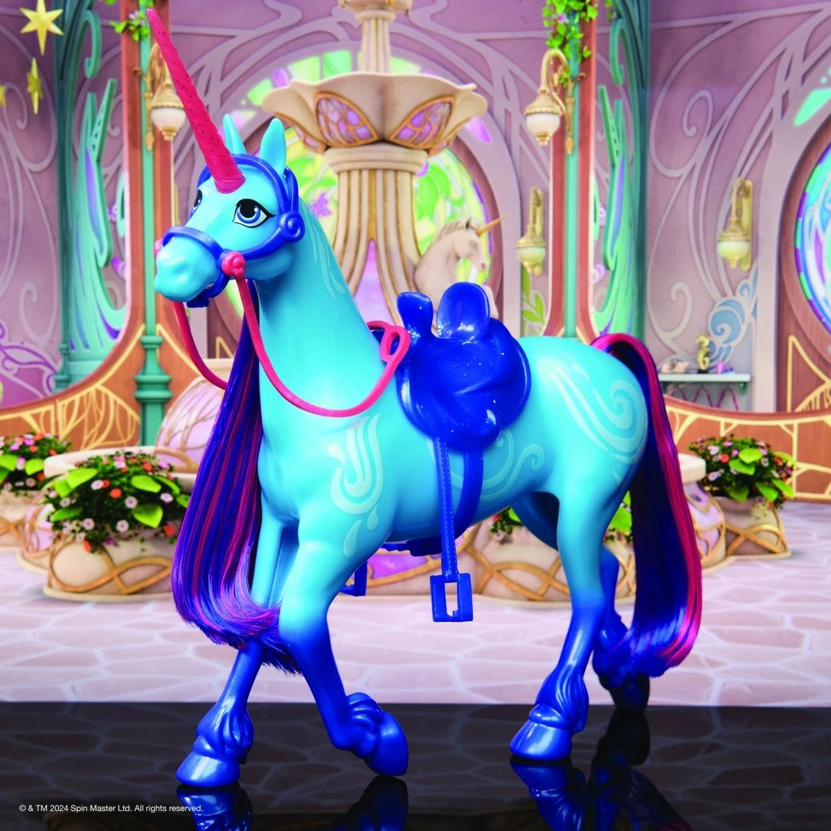 Figurinë njëbrirësh Spin Master Unicorn Academy Wirek, 27 cm, plastikë, Azure/Blue