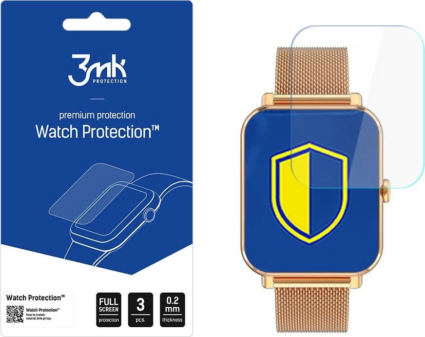 Mbrojtëse ekrani për smartwatch 3mk Protection FlexibleGlass për Rubicon RNCE92, 3 copë