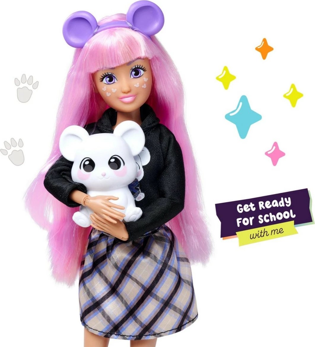 Kukull Kawaii Hi Cora me kafshë Kurumi dhe 10+ aksesorë, 26 cm