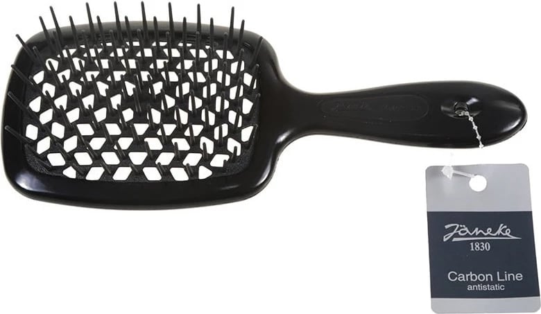 Furçë flokësh për femra Janeke Superbrush Antistatic Carbon Fiber, e zezë, 1 copë